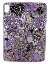 Lavender Noir | Purple Glitter & Crystal Designer iPad Case
