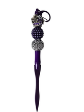 The Amethyst Queen | Deep Purple, Silver Crystal & Rose Charm Letter Opener
