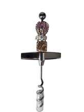 Decorative pink and white gemstones corkscrew