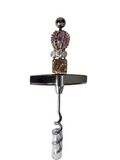 Decorative pink and white gemstones corkscrew
