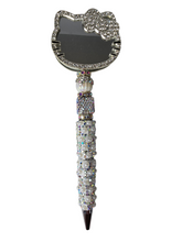 She Reflects in Silver | Hello Kitty Mirror, White Pearl & AB Crystal Pen