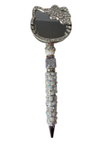 She Reflects in Silver | Hello Kitty Mirror, White Pearl & AB Crystal Pen
