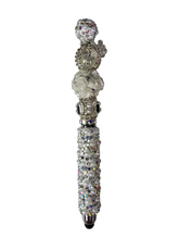 The Divine Reset | White AB Crystal, Clear Bloom & Silver Pavé Stylus Pen