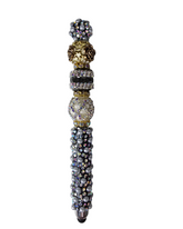 The Midnight Star | White Pearl, Gold Star & Black Crystal Stylus Pen
