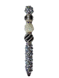 The Editorial | Grey Pearl, Black Stripe & White AB Crystal Stylus Pen