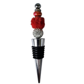 Passion Preserved | Red, Fur & Crystal Luxe Wine Stopper for the Unapologetic One