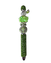 The Abundance Rose | Green Crystal, Flower Charm & Silver Pavé Luxe Stylus Pen