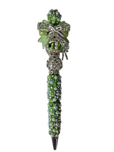Emerald Intention | Green Pearl, AB Crystal & Silver Bow Luxe Pen