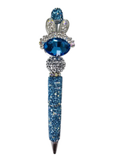 Aqua Royale | Aqua Crystal, Oversized Blue Gem & Silver Ear Pen