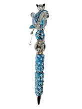 She Left in Glass Heels | Crystal Shoe Topper, Blue Pearl & AB Crystal Pen