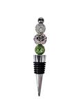 Pretty Girl Pours | AKA Pink Rose & Green Crystal Wine Stopper