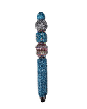 The Aqua Dream | Sky Blue Glitter, Silver Pavé & Blush Crystal Stylus Pen