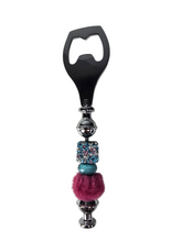 Vivid & Intentional | Confetti Pave, Teal & Magenta Fur Bottle Opener