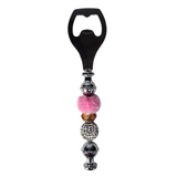 Blush & Abundance | Pink Fur, Gold Faceted & Crystal Luxe Bottle Opener