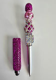 The Bloom Boss | Hot Pink, Silver Crystal Flower & Fuchsia Luxe Stylus Pen