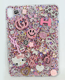 Smile, She's Dripping | Pink Holographic & Crystal Designer iPad Case