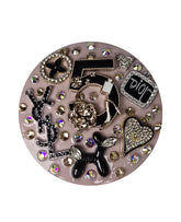 Paris in Her Purse | Blush, Black & AB Crystal Designer Compact Mirror