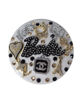 She's That Barbie | Black, Gold & Crystal Designer Compact Mirror