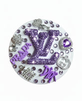 Purple Reign | LV, Prada & Dior Crystal Designer Mirror