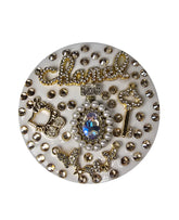 Gold Standard | White, Pearl & Crystal Perfume Bottle Compact Mirror