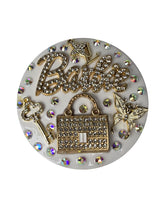 Barbie Got Her Birkin | White & Gold Crystal Compact Mirror