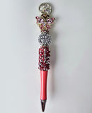 She Transforms in Pink | Pink Crystal Butterfly, Pink Crystal & Silver Globe Pen