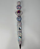 Multidimensional Crown | AB Crystal Barrel, Purple Gem & Teal Heart Pen