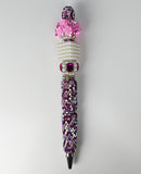 Fuchsia Royale | Purple Crystal, Pearl Globe & Pink Rose Luxe Pen
