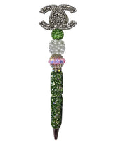 She Writes in Designer | AKA Green, Pearl & Crystal Luxe Pen