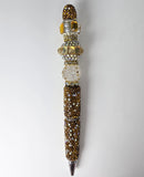 Liquid Gold | Bronze Crystal Barrel, Amber Gem & Champagne Stack Pen