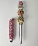 The It Girl | Pink Glitter, Couture Charm & Gold Rose Luxe Stylus Pen