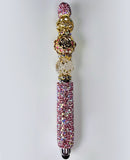 The Golden Rose | Pink AB Crystal, Gold Bloom & Clear Crystal Stylus Pen