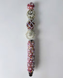 The Crimson Crown | Red Pearl, Bold Red Crystal & Silver Luxe Stylus Pen