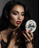 She's That Barbie | Black, Gold & Crystal Designer Compact Mirror