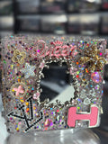 Queen of Every Corner | Mirror, Pink Script & Gold Silver Charm Organizer