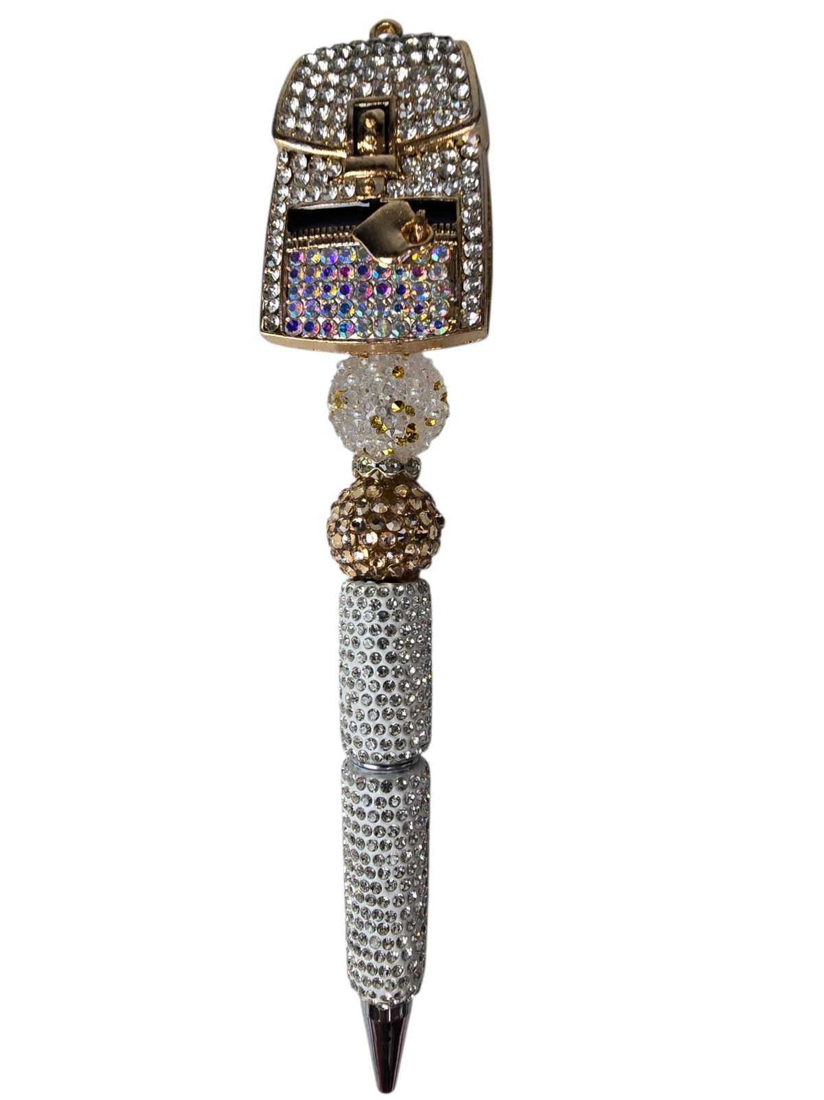 Bag Lady Luxe | Gold Crystal & Designer Energy Pen