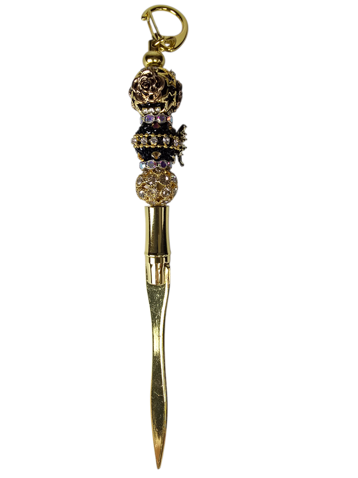 The Velvet Reign | Black Rose, AB Shimmer & Gold Luxe Letter Opener