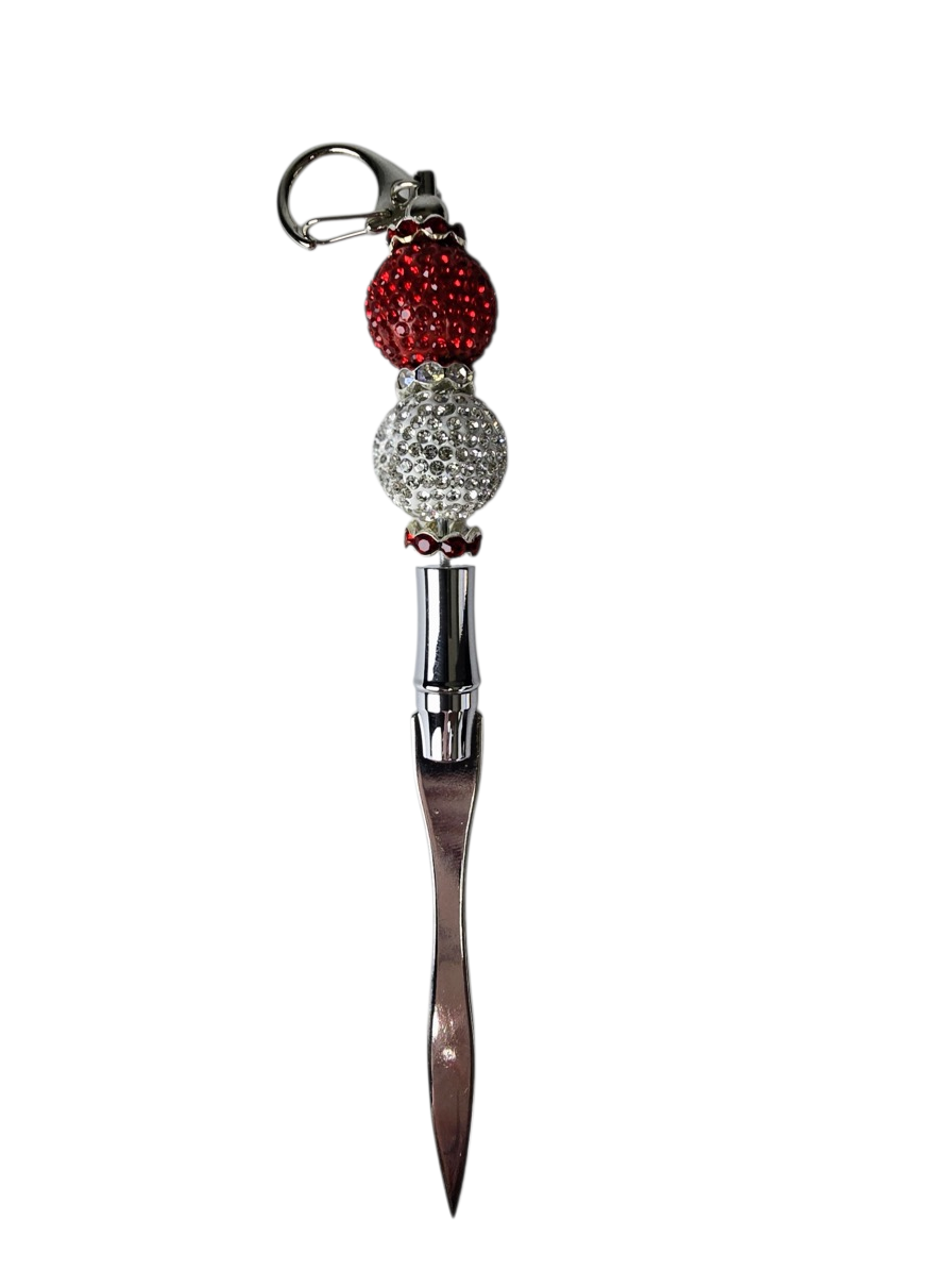 The Power Move | Red Crystal Crown & Silver Letter Opener