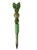 In Her Abundance Era | Lime Green, Gold Crystal & Deep Green Luxe Pen