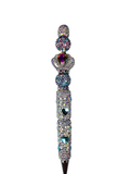 Multidimensional Crown | AB Crystal Barrel, Purple Gem & Teal Heart Pen