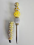 The Golden Hour | Yellow Crystal, Heart Charm & Pearl Luxe Stylus Pen