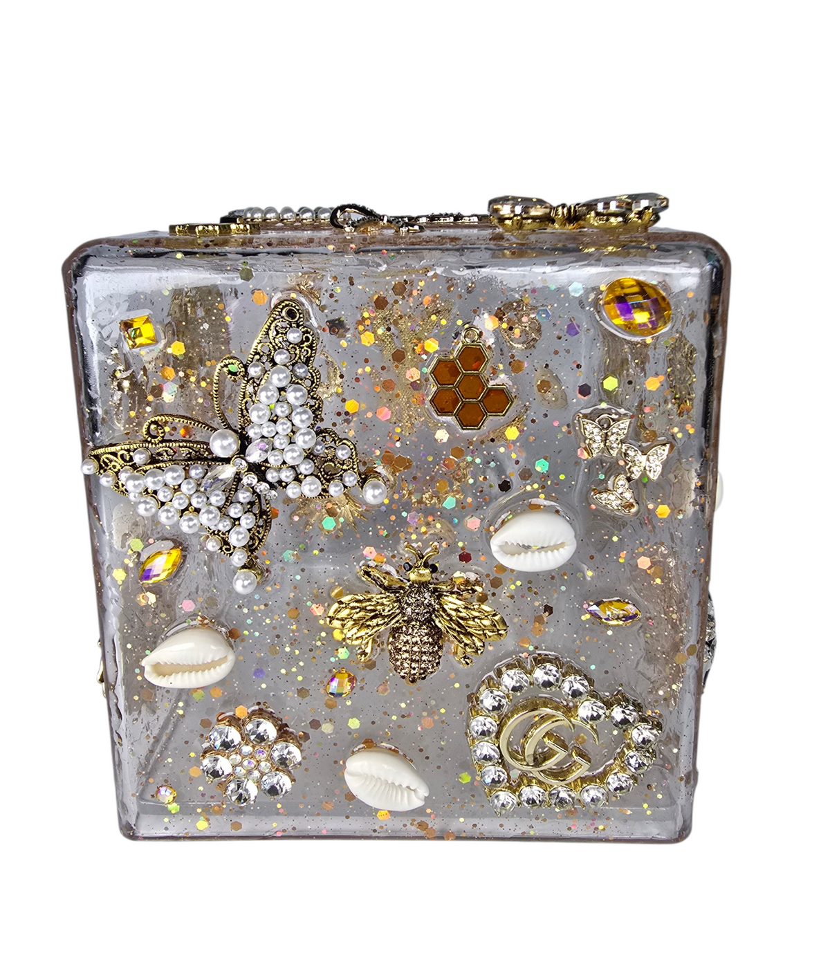Drip Like a Goddess | Gold, Honey & Queen Bee Charm Tissue Box Couture