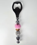 Blush & Abundance | Pink Fur, Gold Faceted & Crystal Luxe Bottle Opener