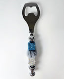 Blue Calm | Aqua Pave, Fur & Iridescent Crystal Bottle Opener