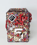 Her Desk Her Throne | Red, Black, Gold & Silver Glitter Charm Organizer