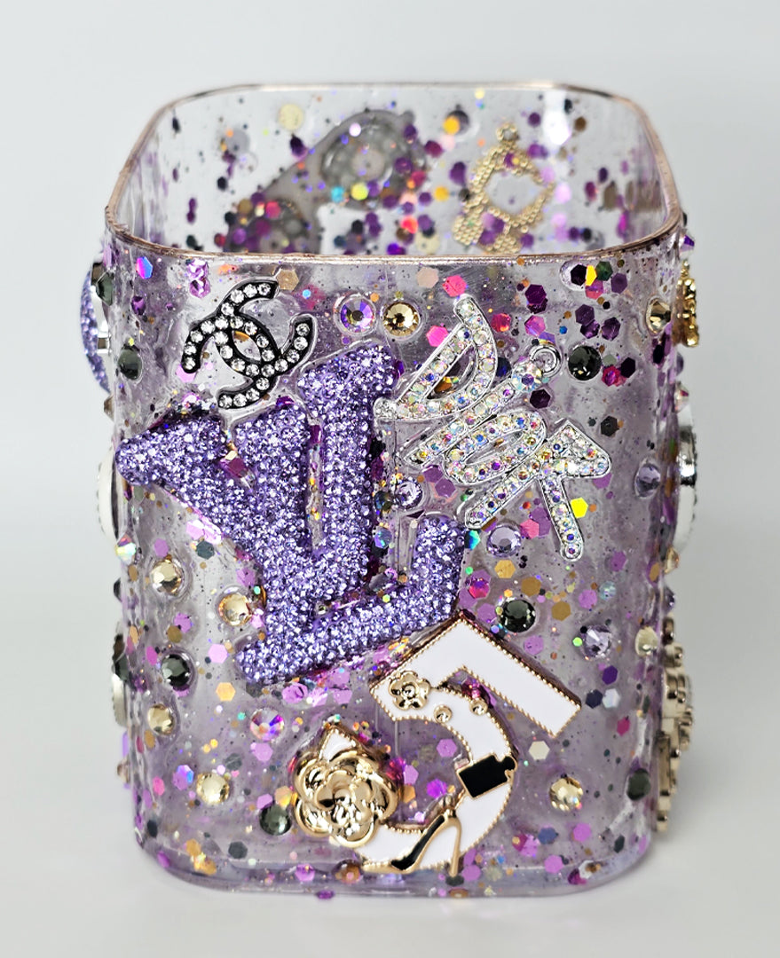 Soft Power on Every Surface | Purple, Black & Gold Resin Organizer