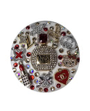 She's Unapologetic| Ruby Red, Silver & Designer Energy Compact Mirror