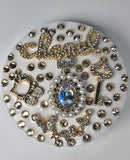 Gold Standard | White, Pearl & Crystal Perfume Bottle Compact Mirror