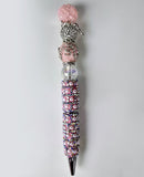 She Signs in Pink | Pink Pearl, Dollar Sign Charm & Crystal Globe Pen