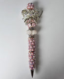 She Arrives in Pink | Blush Pearl, AB Crystal & Silver Bow Luxe Pen